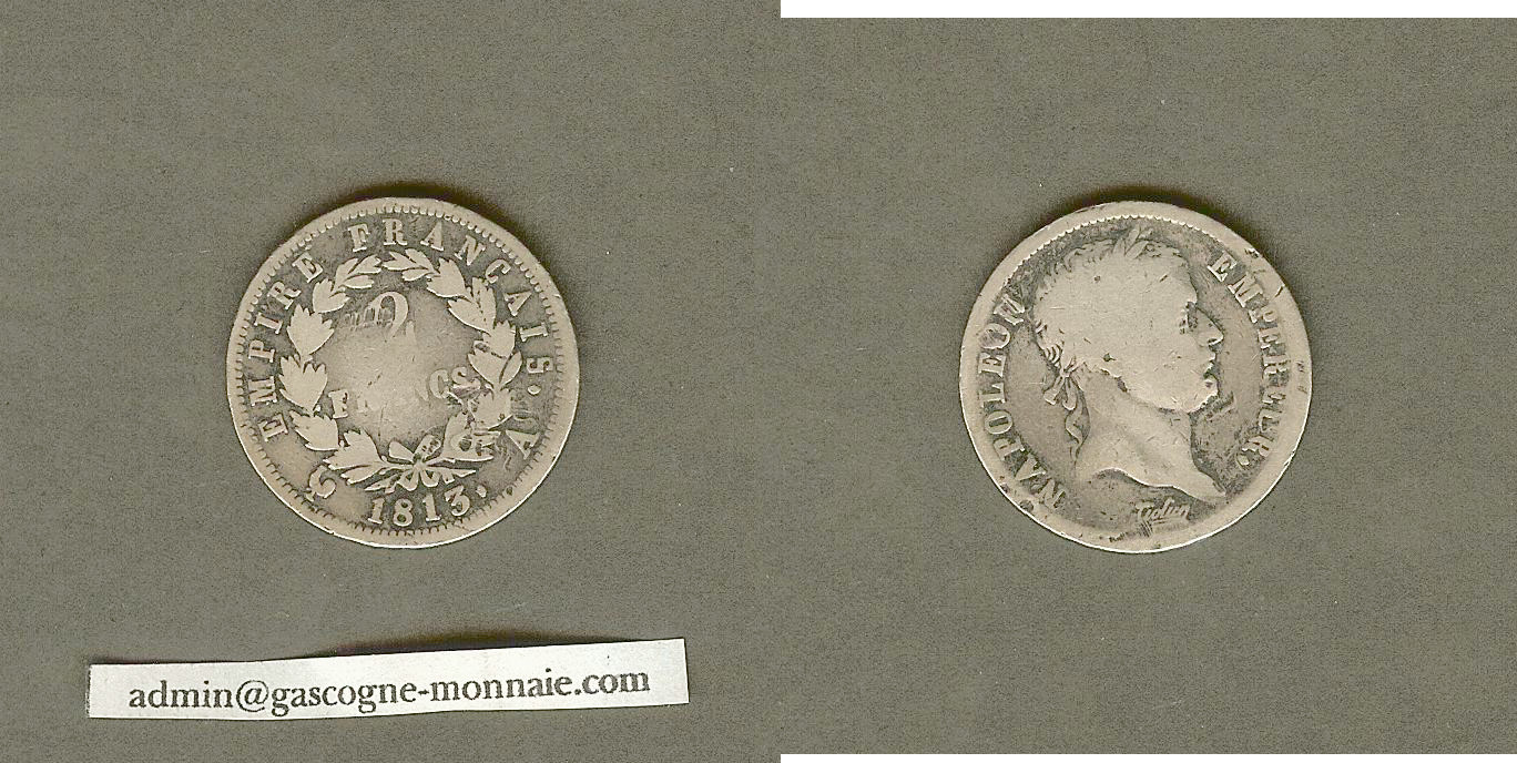 2 francs Napoleon 1813A F